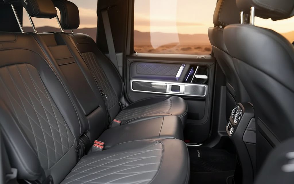 Mercedes G63 2020 leather seats and cabin – rental in Dubai