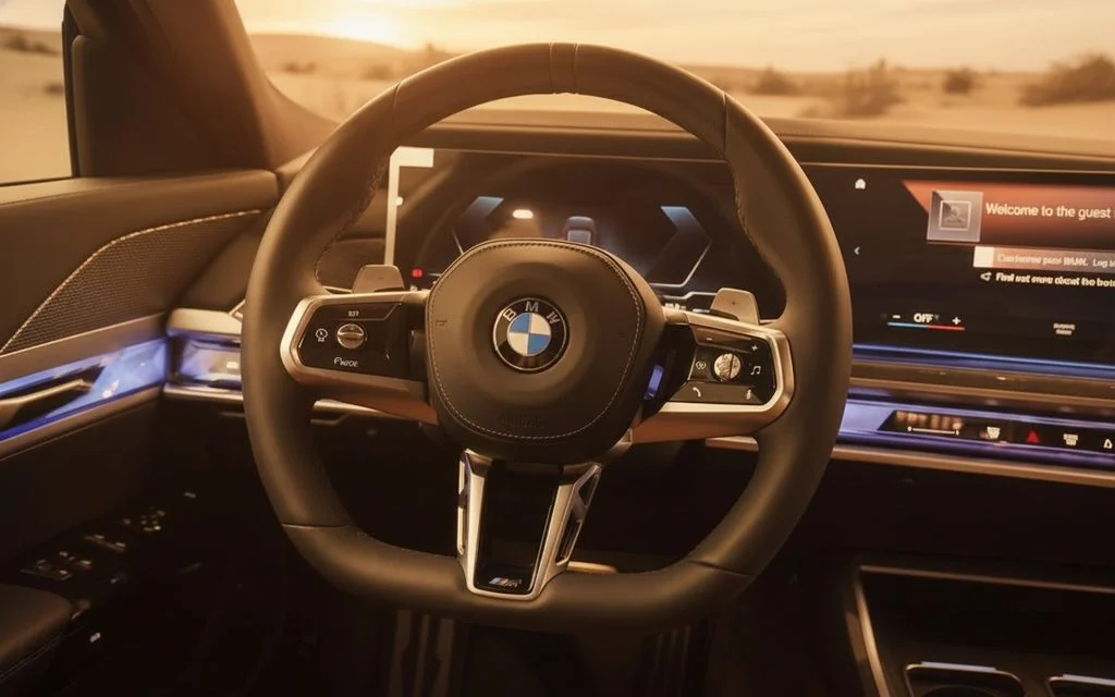 Bmw 735 2024 interior view showing trim – rental in Dubai