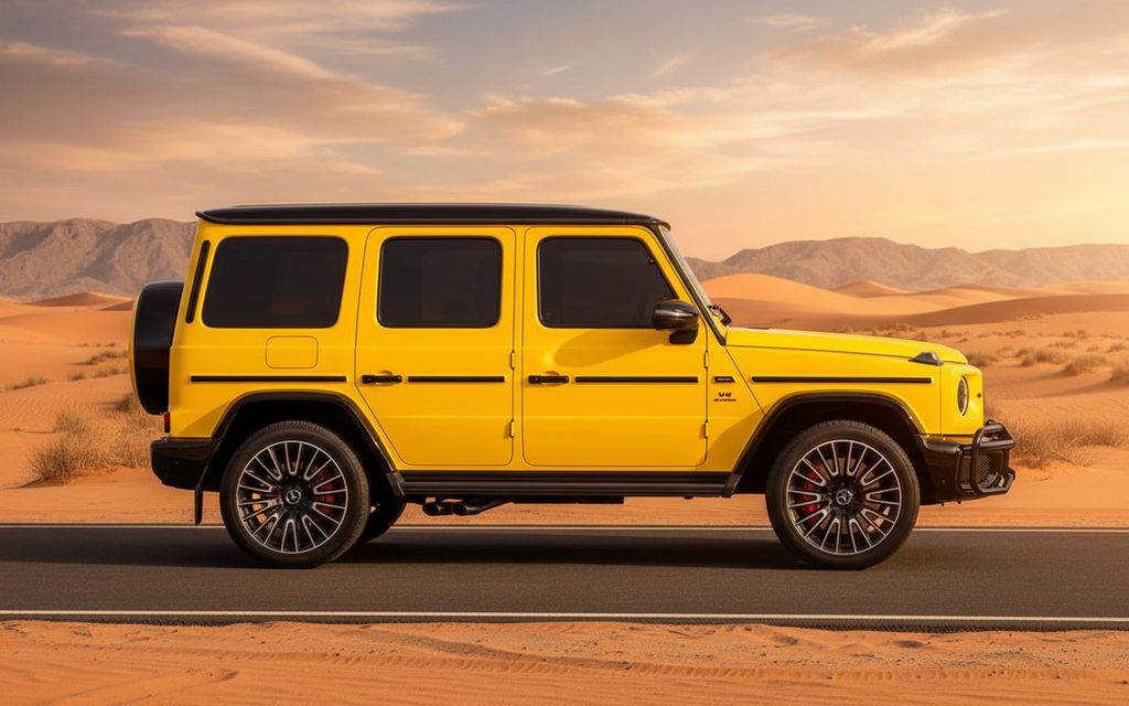 Mercedes G63 2025 Yellow side profile