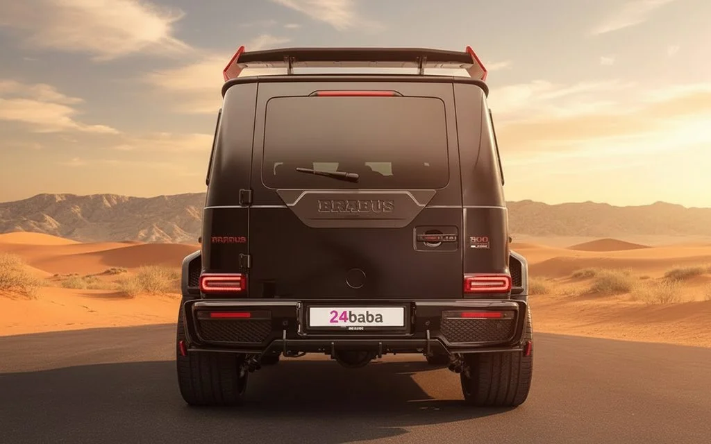 Mercedes G900 2022 Black rear view showing taillights – rental in Dubai
