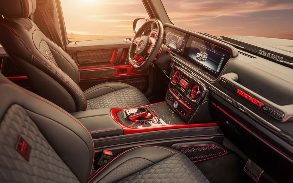 Mercedes G900 2022 interior view showing trim – rental in Dubai