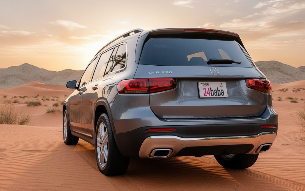 Mercedes Glb250 2021 Grey rear view showing taillights – rental in Dubai