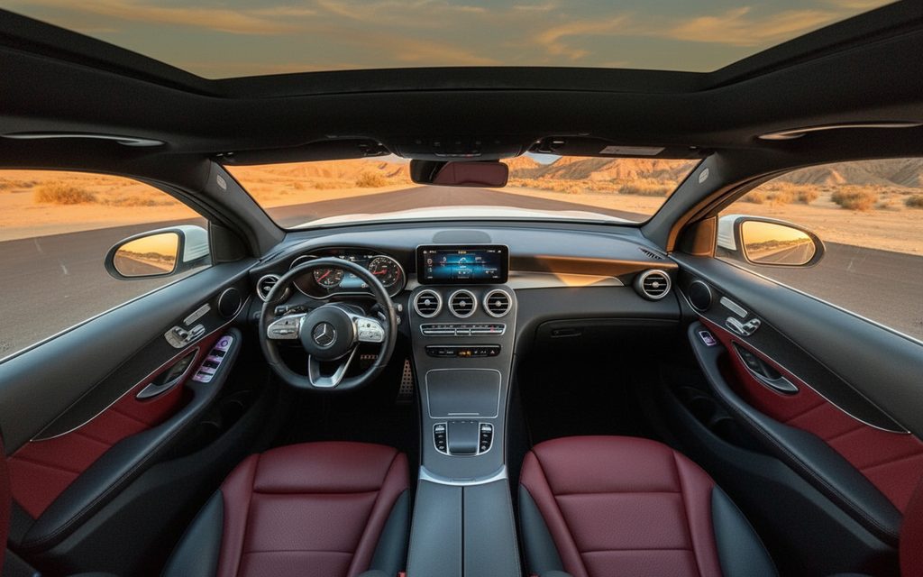Mercedes Glc300 2022 interior view showing trim