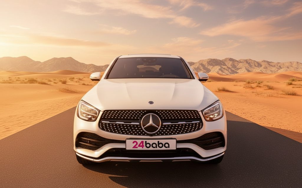 Mercedes Glc300 2023 White front view with headlights