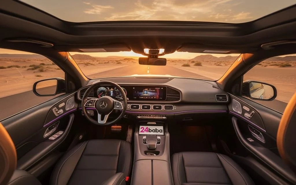 Mercedes Gle450 2020 interior view showing trim – rental in Dubai