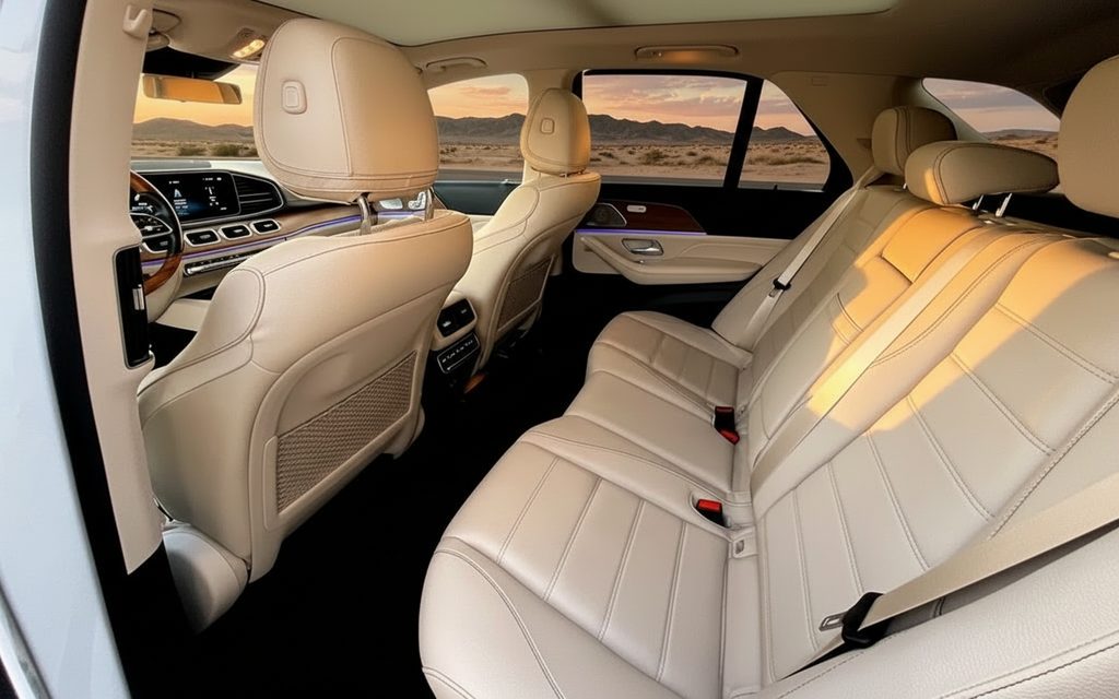 Mercedes Gle450 2023 leather seats and cabin – rental in Dubai
