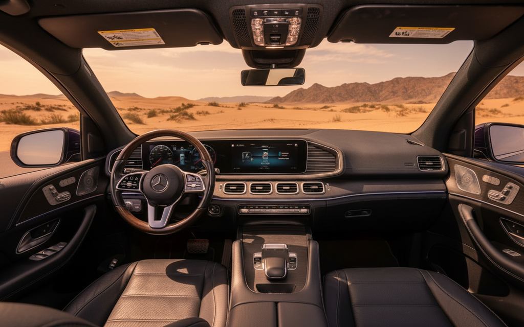 Mercedes Gle53 2022 interior view showing trim – rental in Dubai