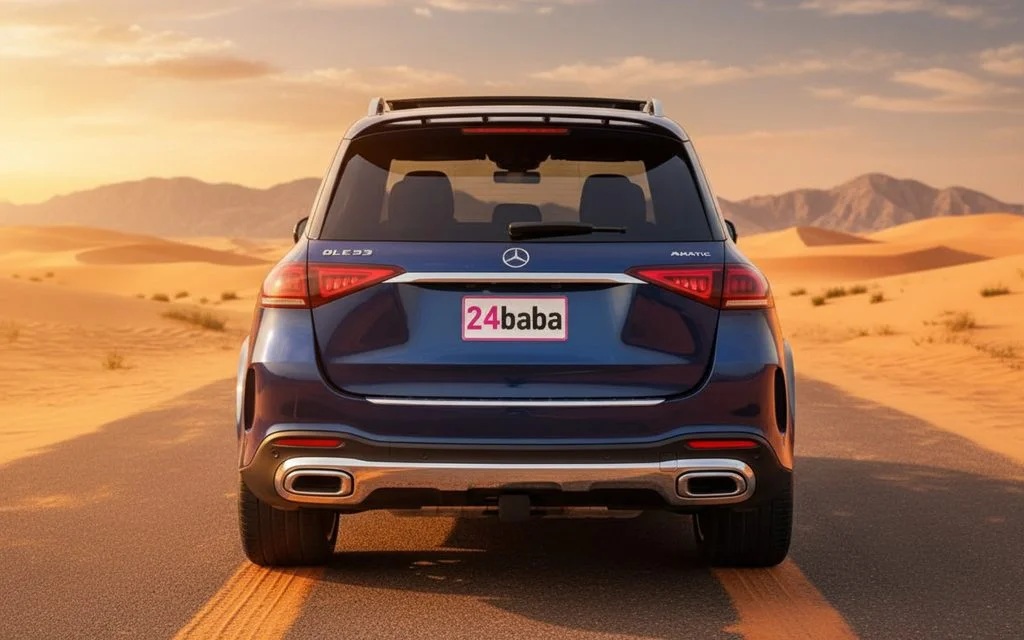 Mercedes Gle53 2022 Blue rear view showing taillights – rental in Dubai