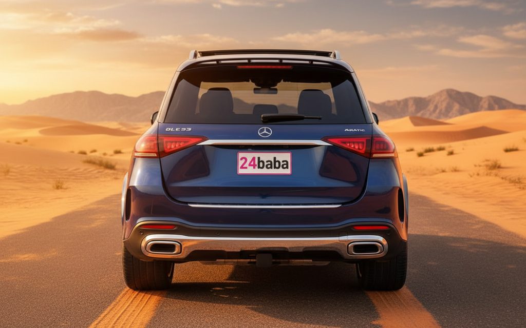 Mercedes Gle53 2022 Blue rear view showing taillights – rental in Dubai