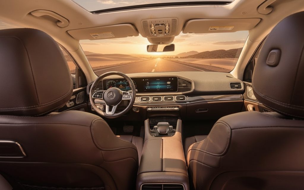 Mercedes Gle53 2022 interior view showing trim – rental in Dubai