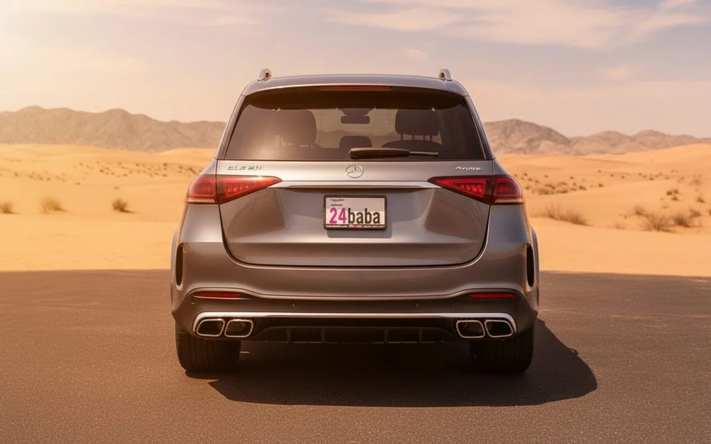 Mercedes Gle53 2022 Grey rear view showing taillights – rental in Dubai