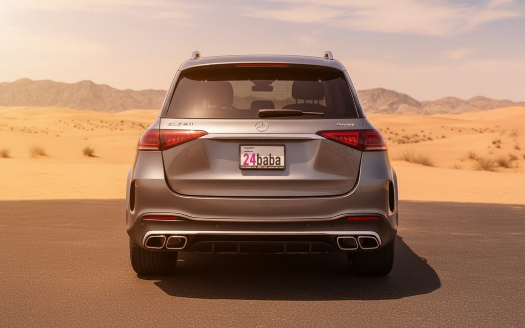 Mercedes Gle53 2022 Grey rear view showing taillights – rental in Dubai