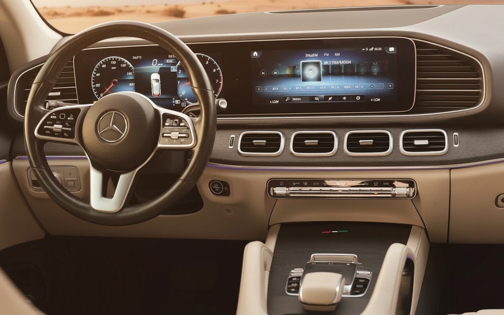 Mercedes Gle53 2023 interior view showing trim – rental in Dubai
