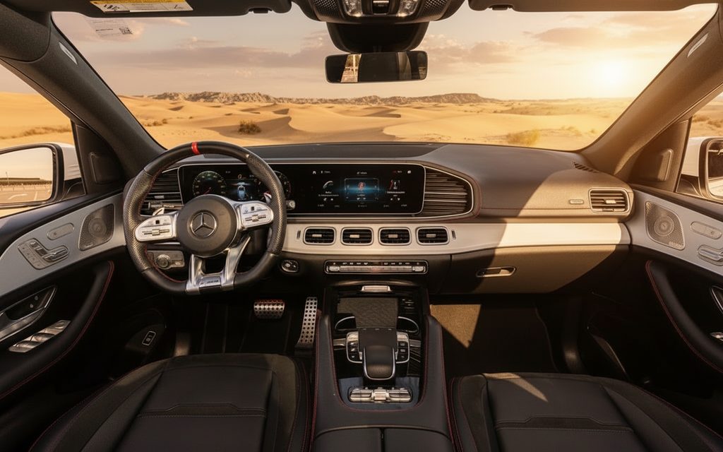 Mercedes Gle53 2023 interior view showing trim – rental in Dubai