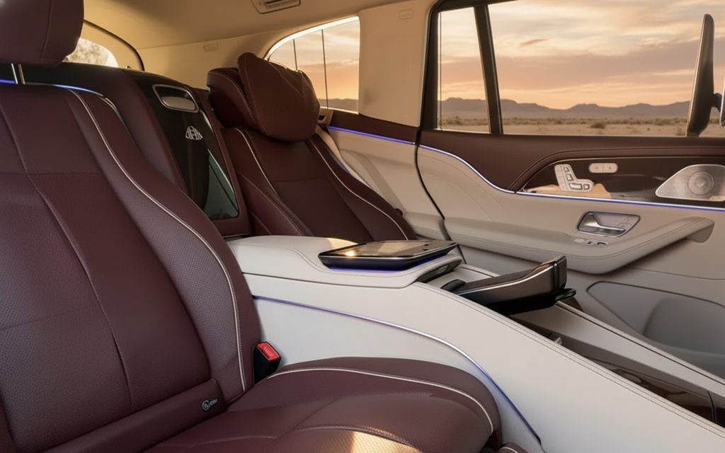 Mercedes Gls600 2022 leather seats and cabin – rental in Dubai