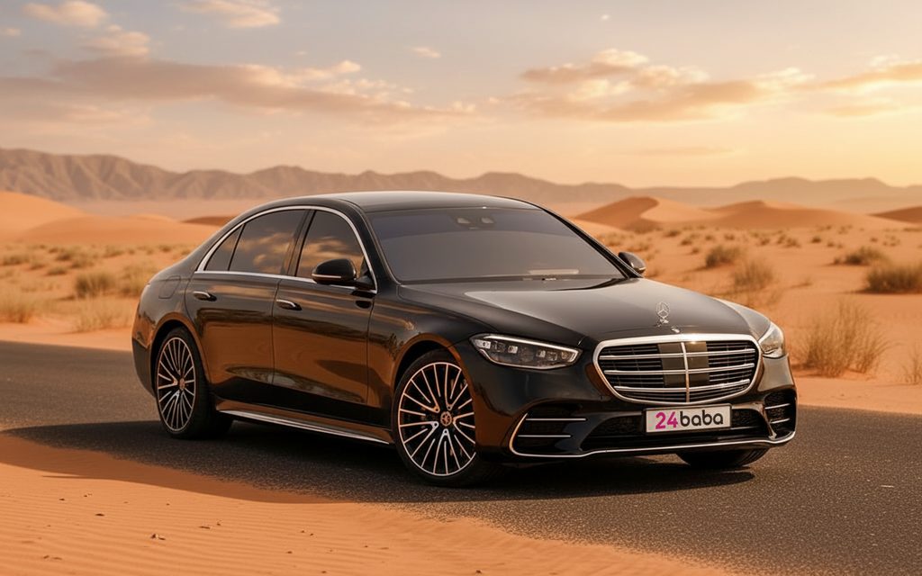 Mercedes S500 2021 Black cover image – rental in Dubai