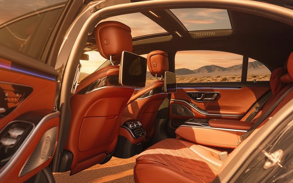 Mercedes S500 2021 leather seats and cabin – rental in Dubai