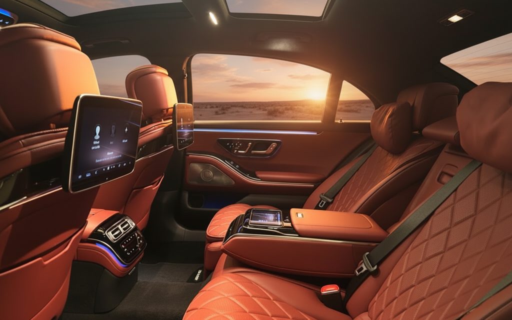Mercedes S500 2024 leather seats and cabin