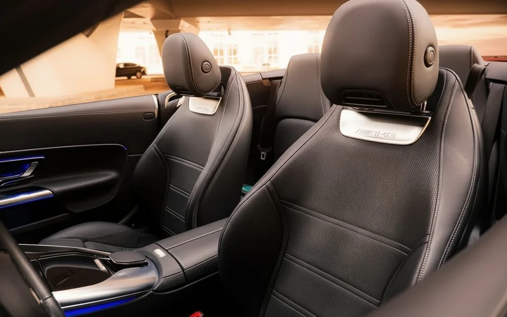 Mercedes Sl 2023 leather seats and cabin – rental in Dubai