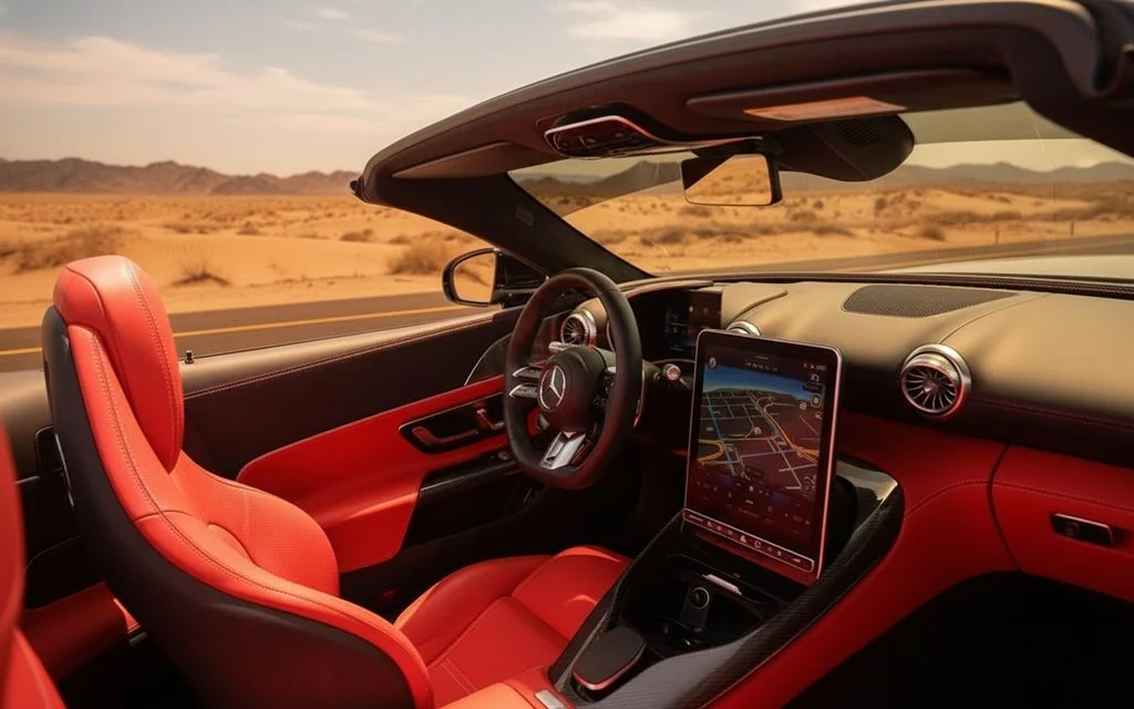 Mercedes Sl 2022 interior view showing trim – rental in Dubai