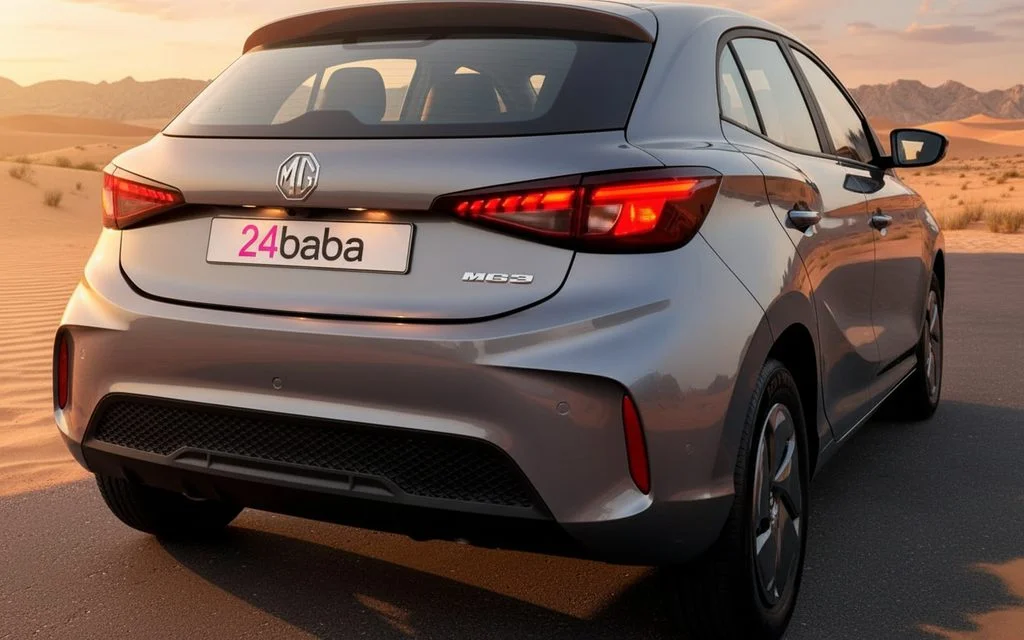 Mg 3 2025 Grey rear view showing taillights – rental in Dubai