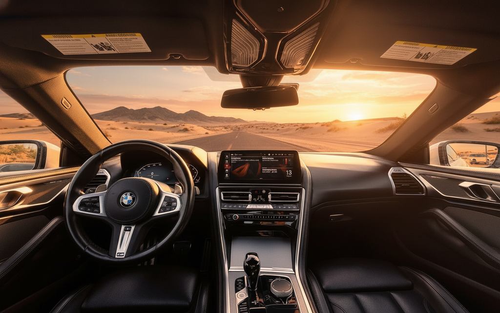 Bmw 840 2023 interior view showing trim – rental in Dubai