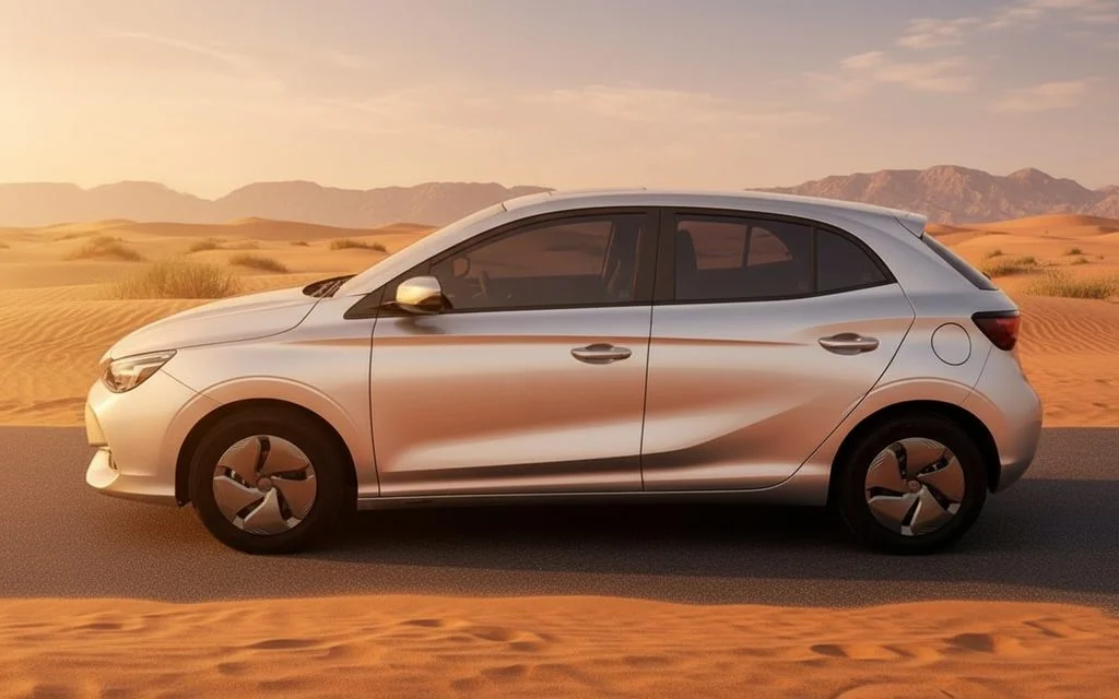 Mg 3 2024 Silver side profile – rental in Dubai