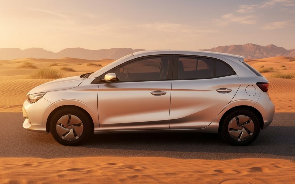 Mg 3 2024 Silver side profile – rental in Dubai