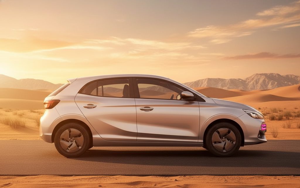 Mg 3 2024 Silver side profile – rental in Dubai