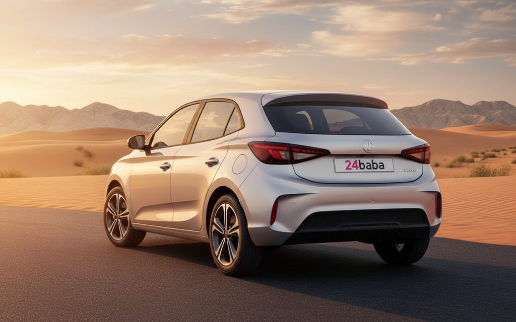 Mg 3 2024 Silver rear view showing taillights – rental in Dubai