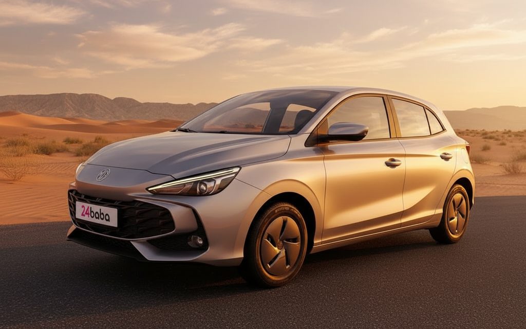 Mg 3 2024 Silver rear view showing taillights – rental in Dubai