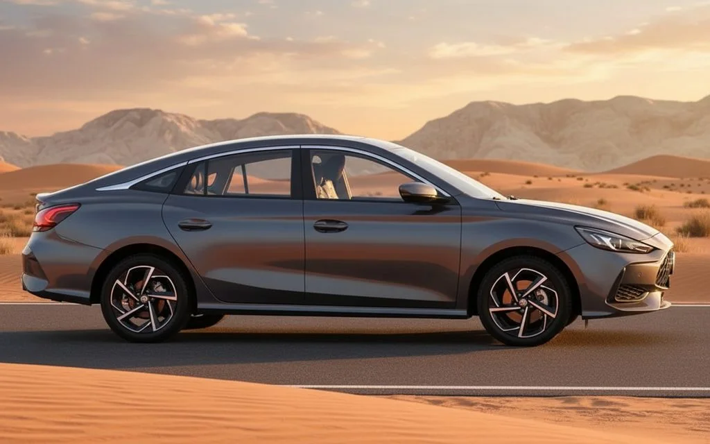 Mg Gt 2024 Grey side profile – rental in Dubai