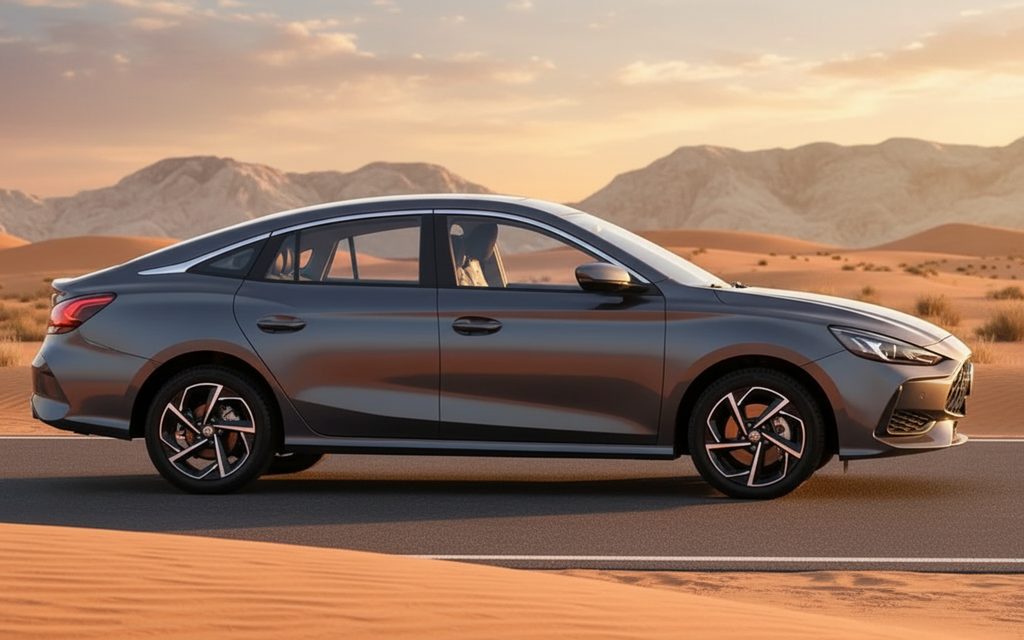 Mg Gt 2024 Grey side profile – rental in Dubai