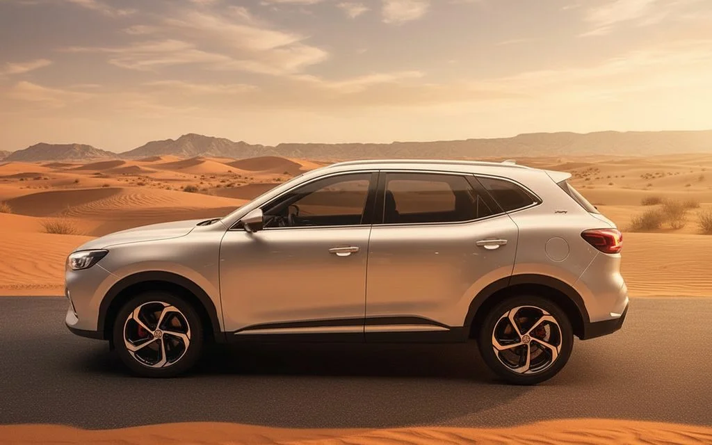 Mg Hs 2023 Silver side profile – rental in Dubai