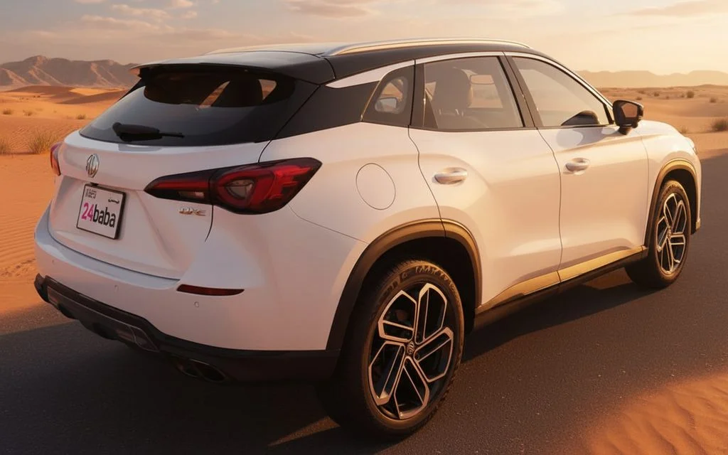 Mg One 2023 White rear view showing taillights – rental in Dubai