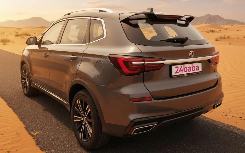 Mg Rx5 2023 Grey rear view showing taillights – rental in Dubai