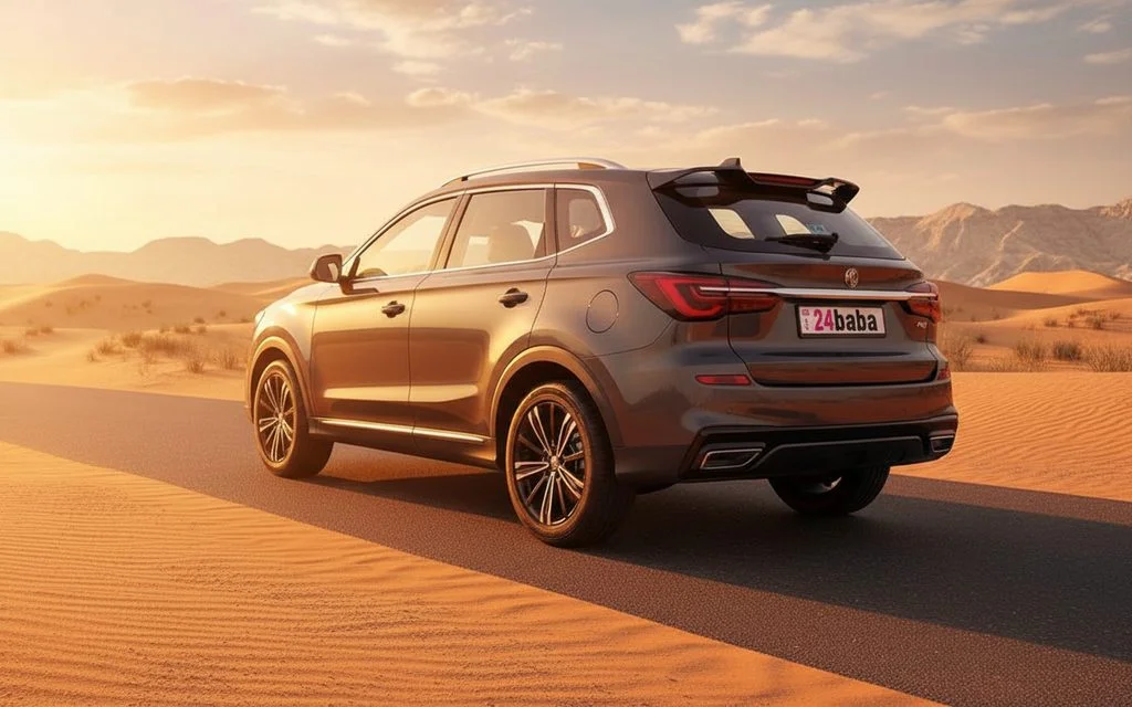 Mg Rx5 2023 Grey rear view showing taillights – rental in Dubai