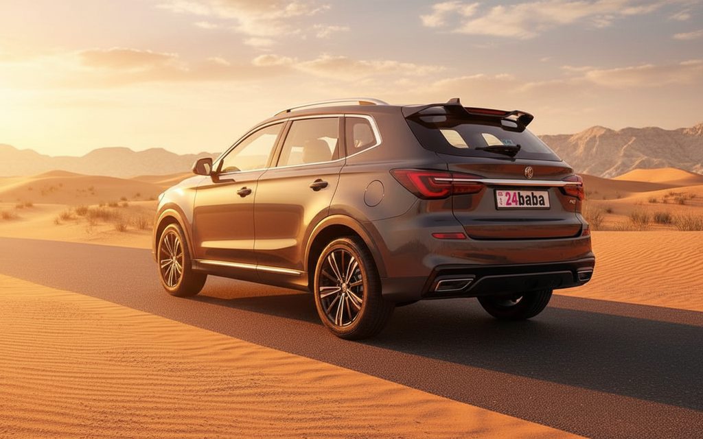 Mg Rx5 2023 Grey rear view showing taillights – rental in Dubai