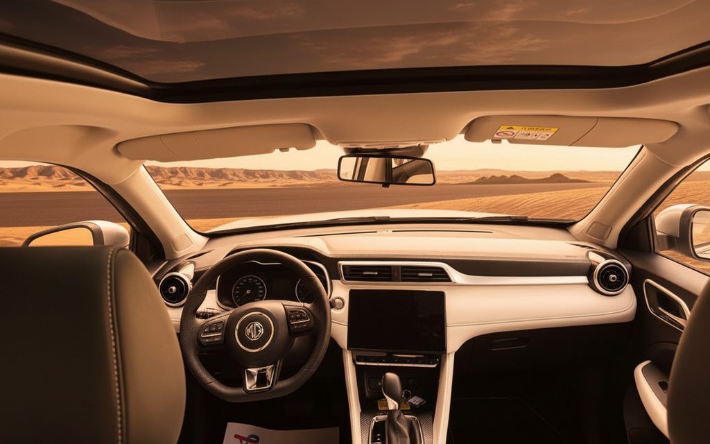 Mg Zs 2025 interior view showing trim – rental in Dubai