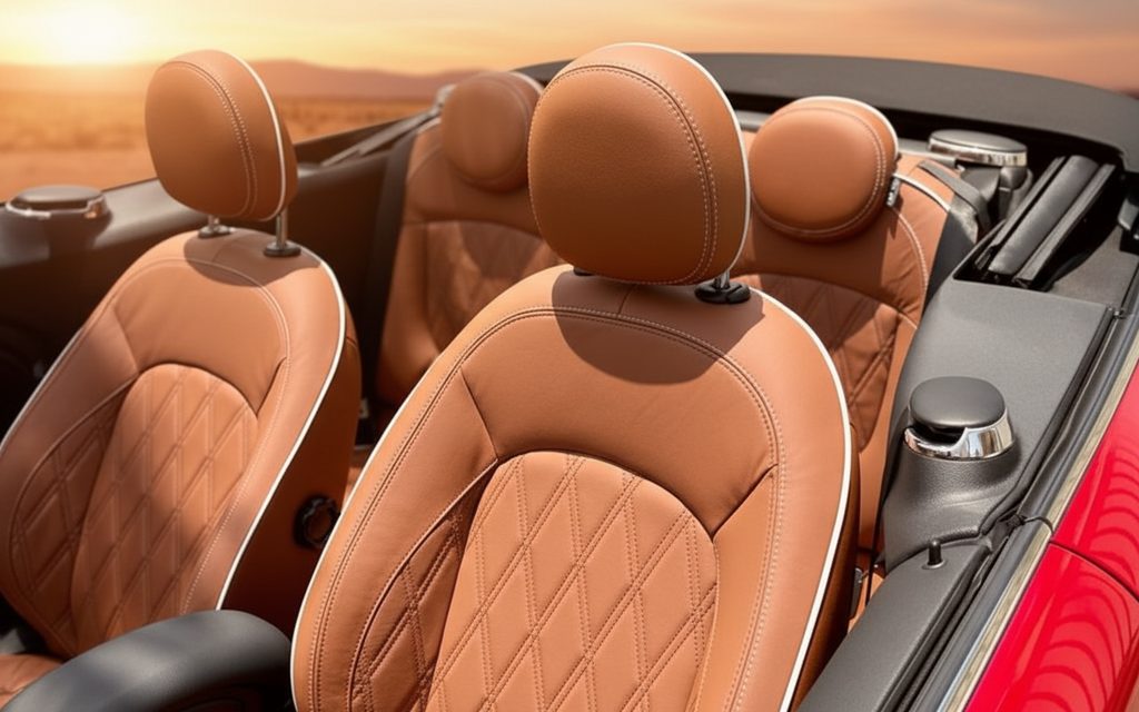 Mini Cooper 2023 leather seats and cabin – rental in Dubai