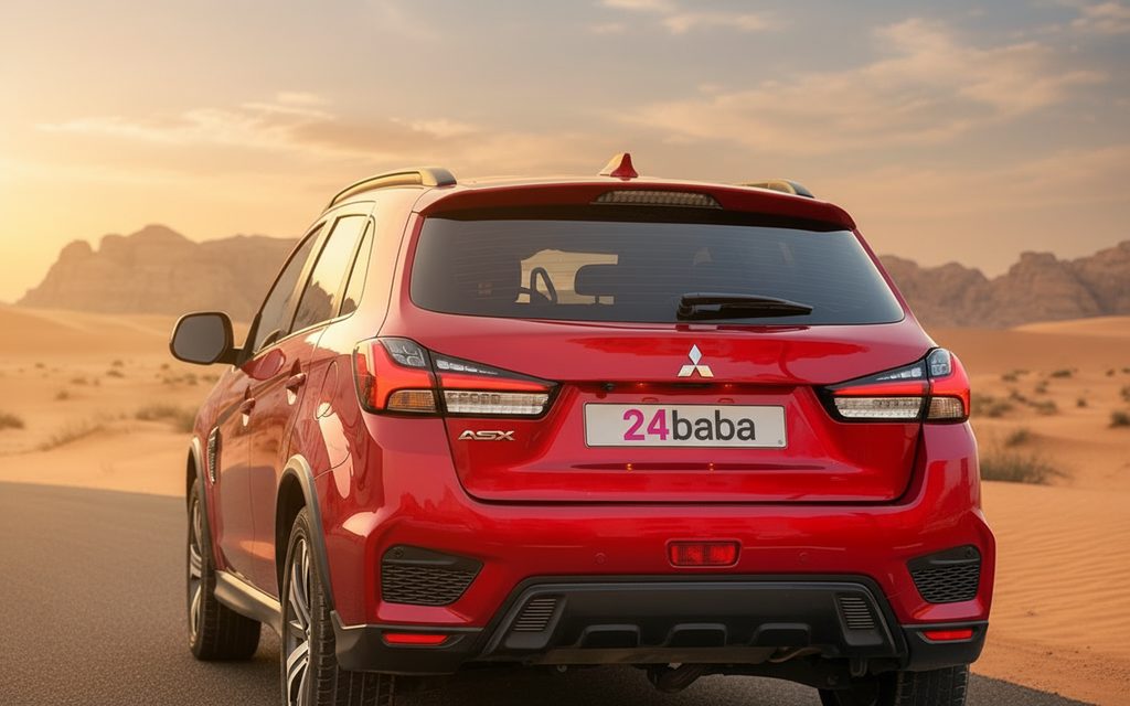 Mitsubishi Asx 2020 Red rear view showing taillights – rental in Dubai