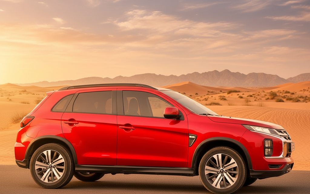 Mitsubishi Asx 2020 Red side profile – rental in Dubai