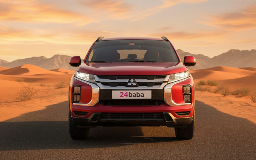 Mitsubishi Asx 2020 Red front view with headlights – rental in Dubai
