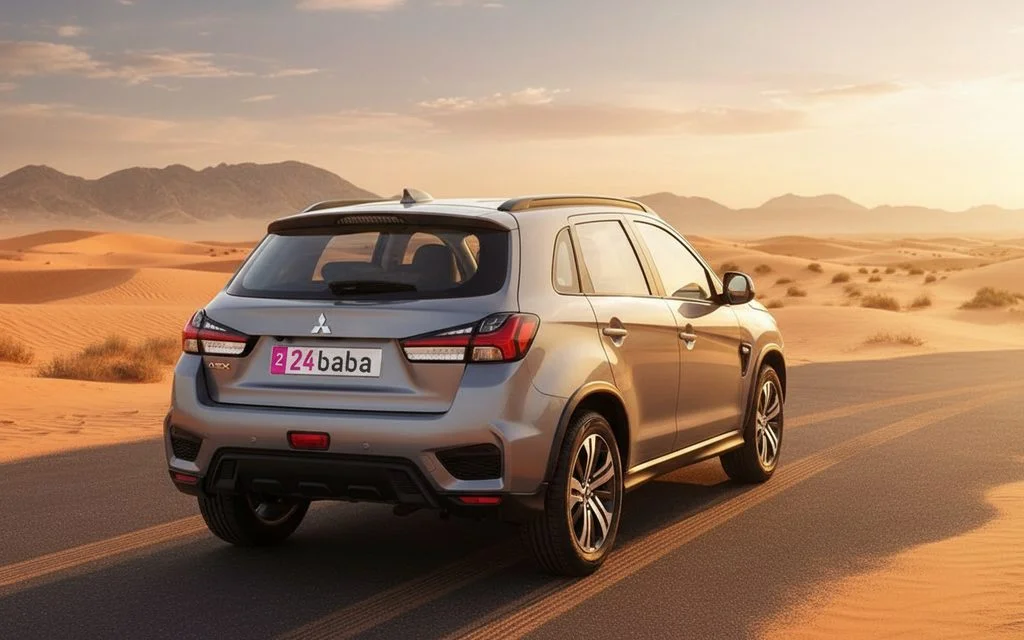 Mitsubishi Asx 2025 Silver rear view showing taillights – rental in Dubai