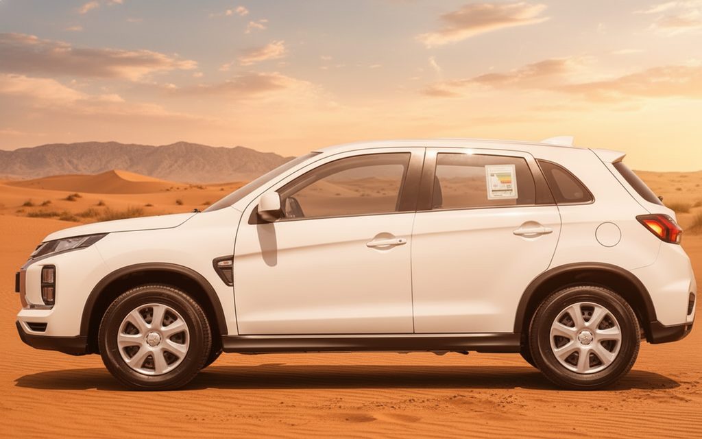 Mitsubishi Asx 2024 White side profile – rental in Dubai