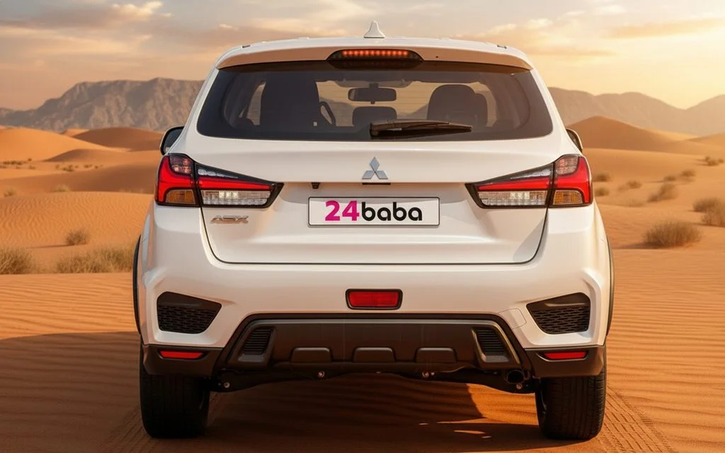Mitsubishi Asx 2024 White rear view showing taillights – rental in Dubai