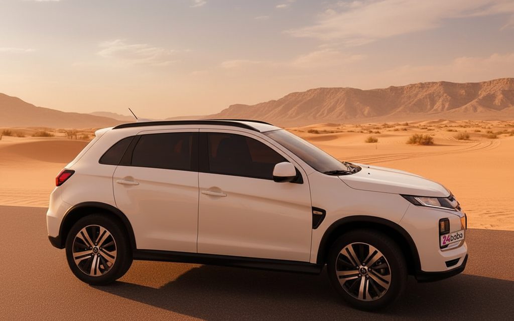 Mitsubishi Asx 2024 White side profile – rental in Dubai