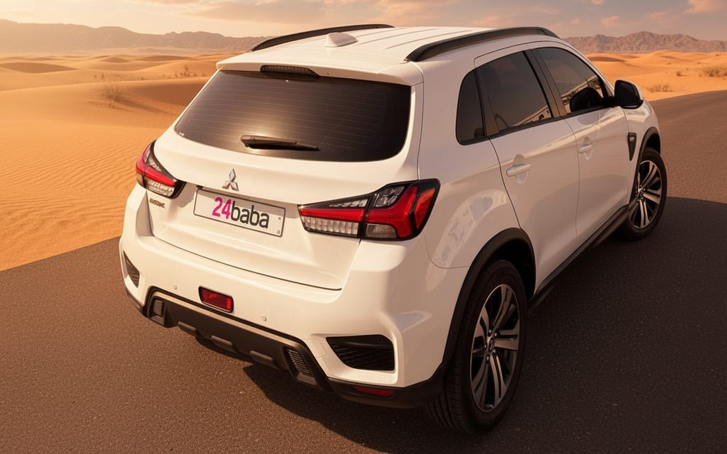 Mitsubishi Asx 2024 White rear view showing taillights – rental in Dubai