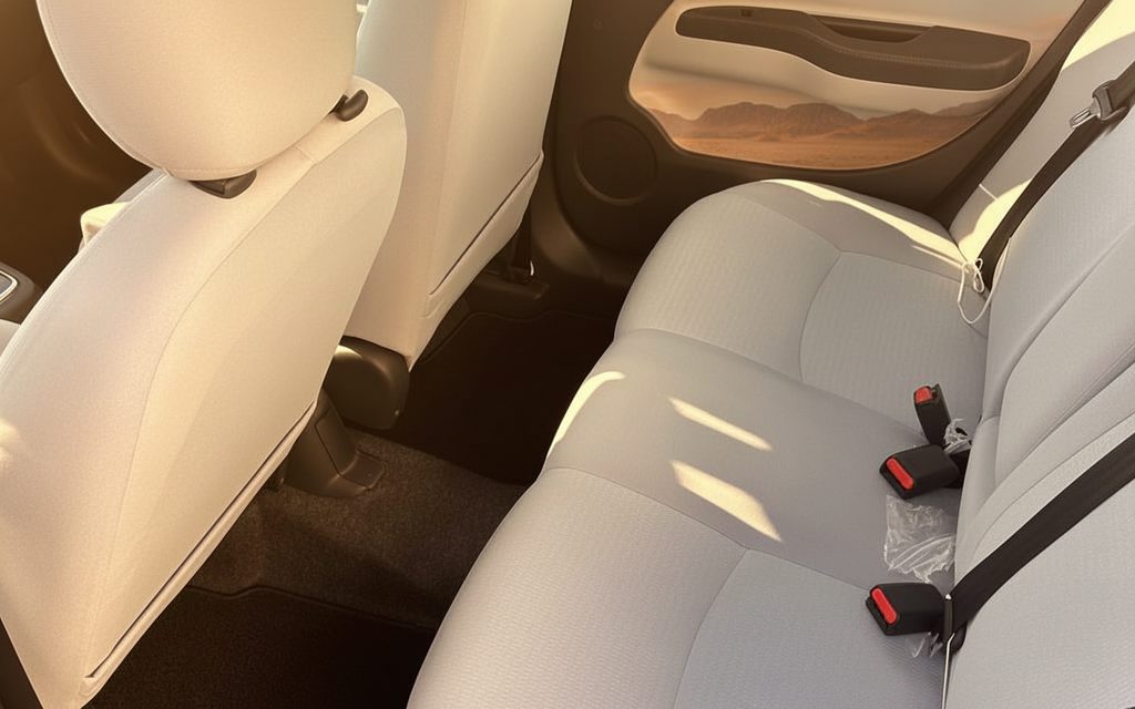 Mitsubishi Attrage 2024 leather seats and cabin – rental in Dubai