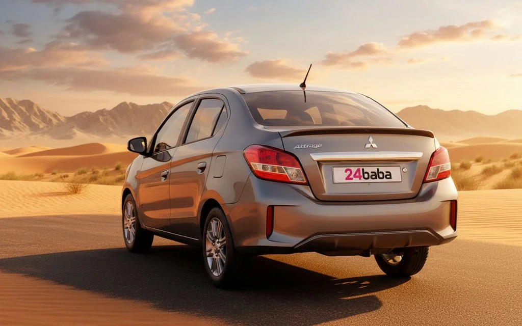 Mitsubishi Attrage 2022 Silver rear view showing taillights